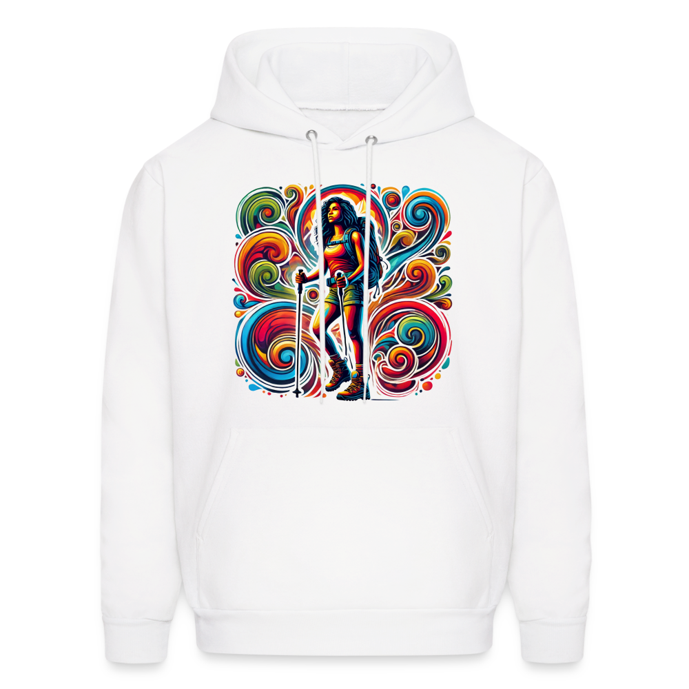 Psychedelic Female Hiker 2 - Unisex Hoodie - white