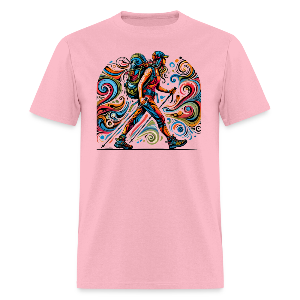 Psychedelic Female Hiker - Unisex T-shirt - pink