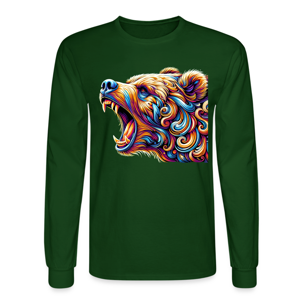 Psychedelic Bear - Unisex Long Sleeve T-Shirt - forest green