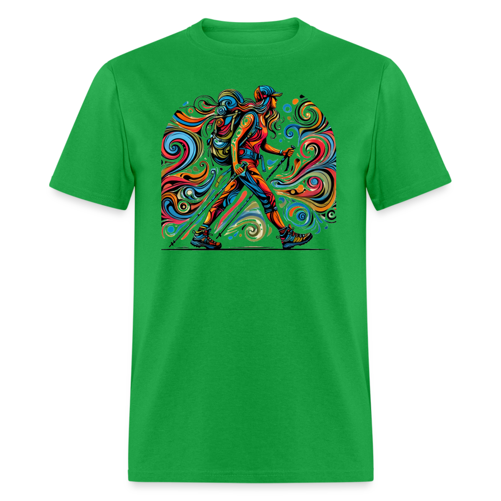 Psychedelic Female Hiker - Unisex T-shirt - bright green