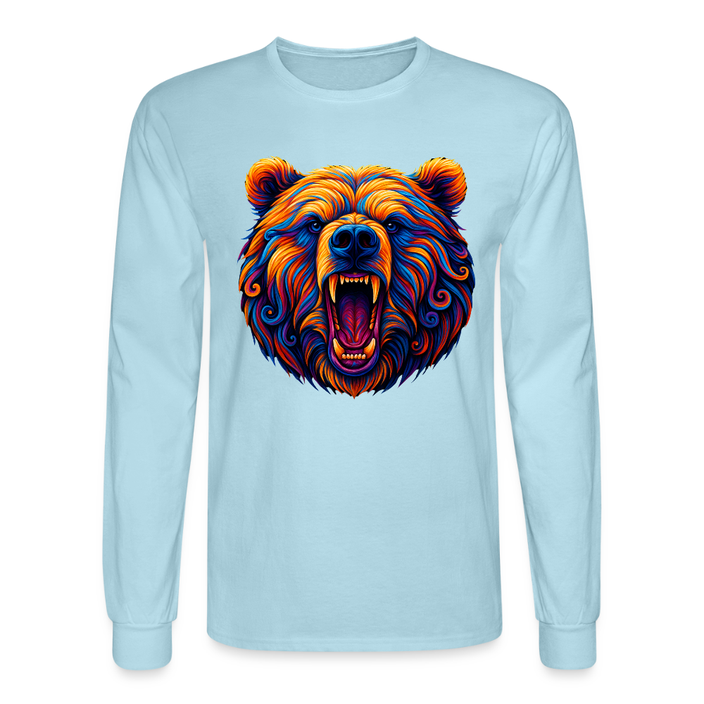 Psychedelic Bear - Unisex Long Sleeve T-Shirt - powder blue