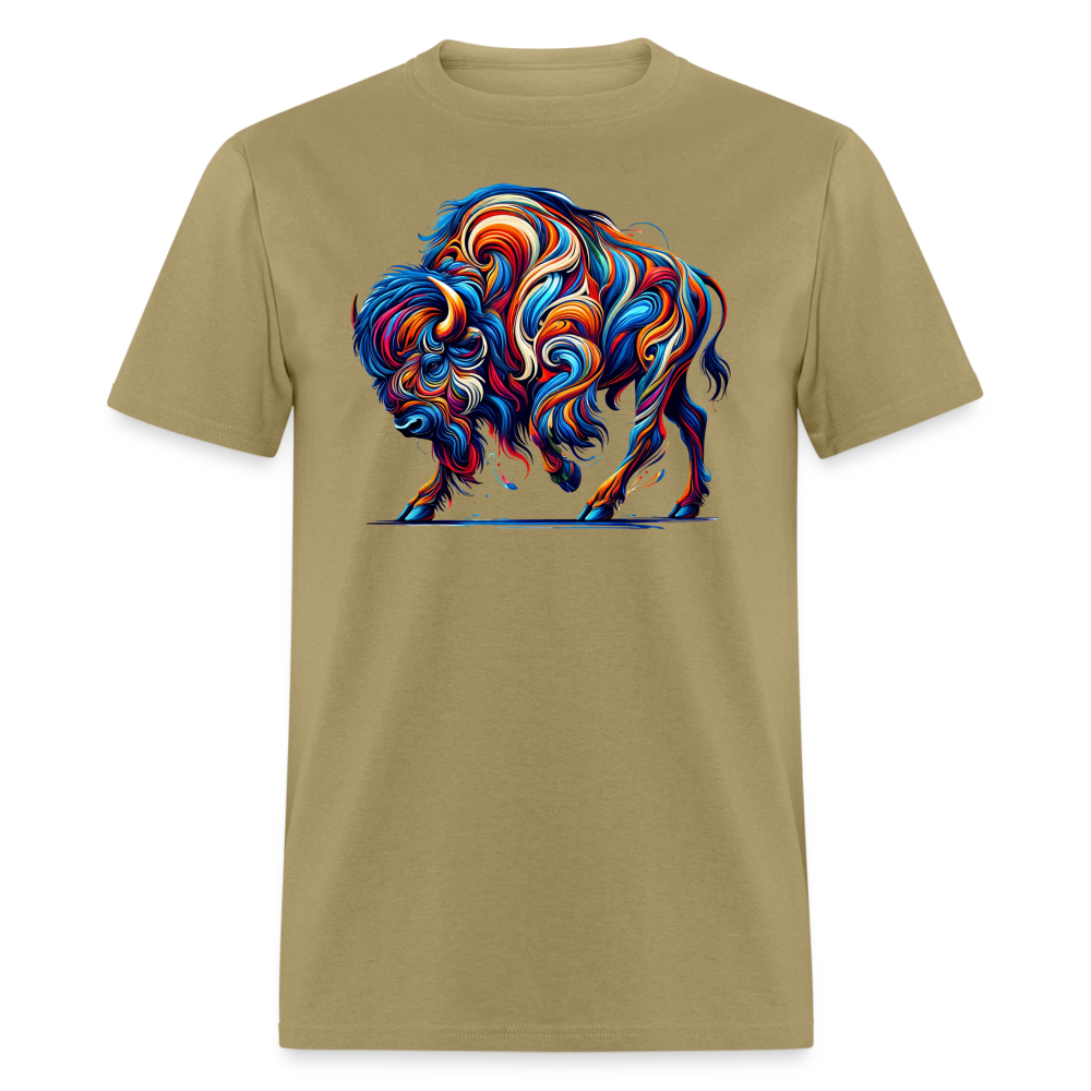 Psychedelic Bison - Unisex T-Shirt - khaki