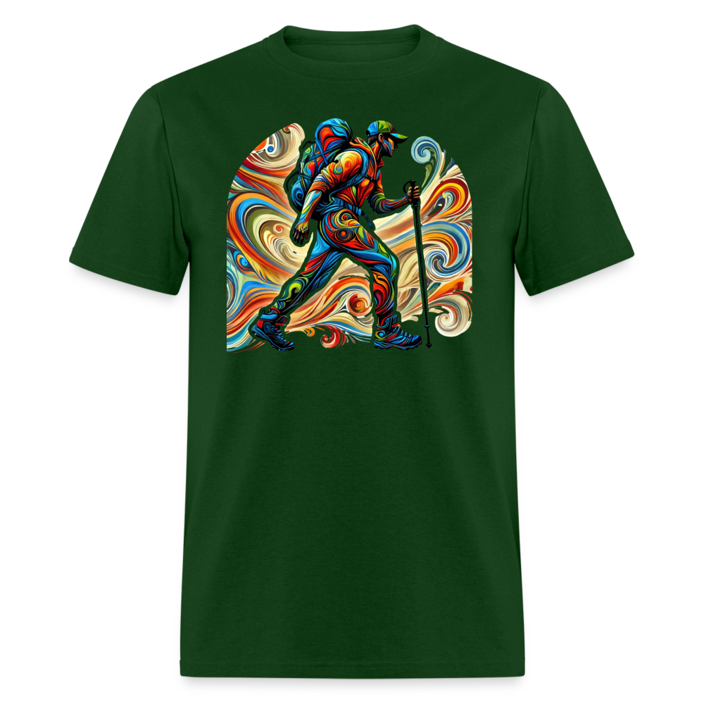 Psychedelic Male Hiker - Unisex T-Shirt - forest green