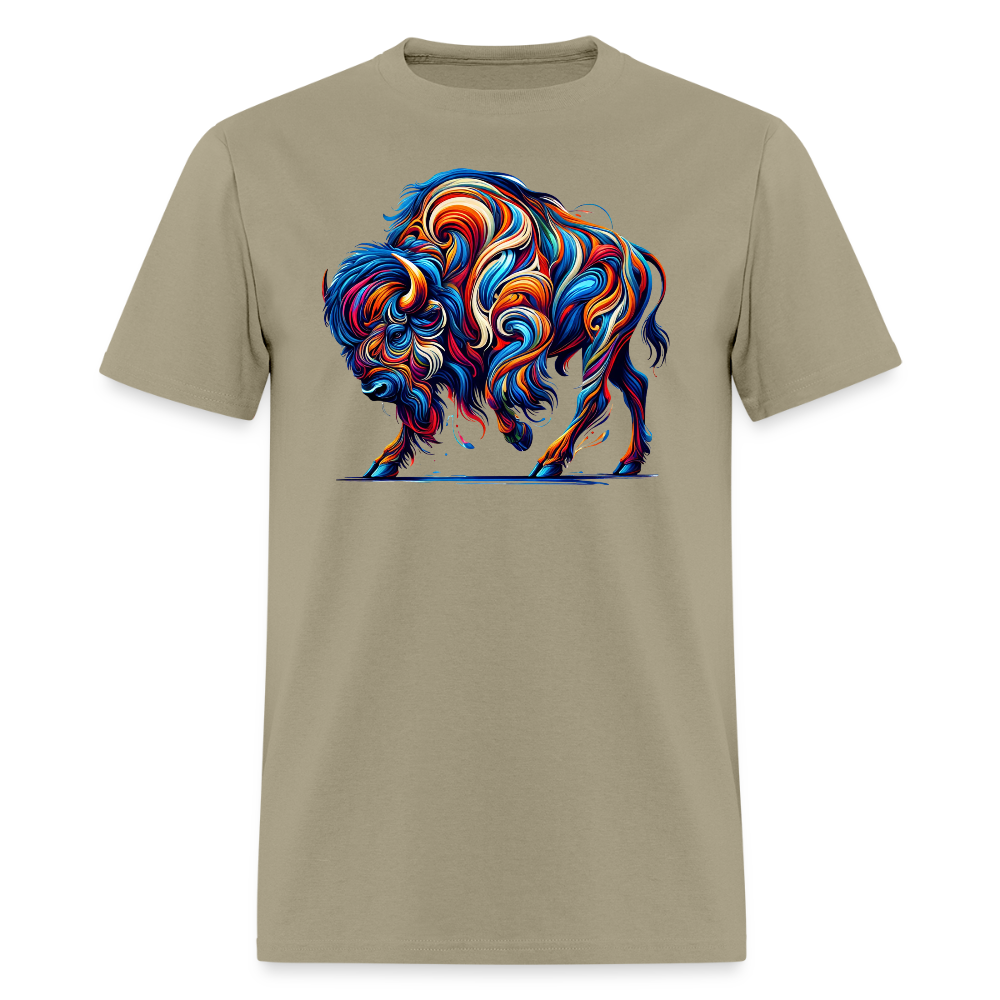 Psychedelic Bison - Unisex T-Shirt - khaki