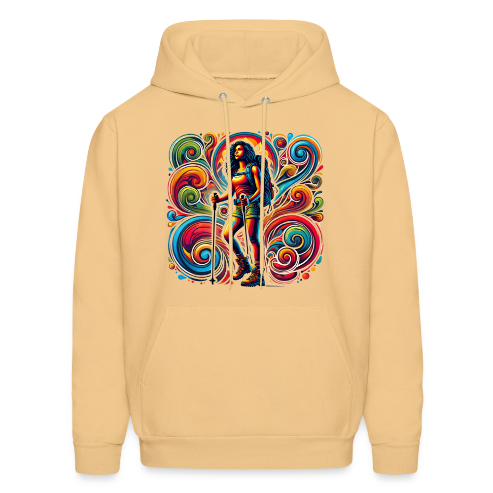 Psychedelic Female Hiker 2 - Unisex Hoodie - light gold 