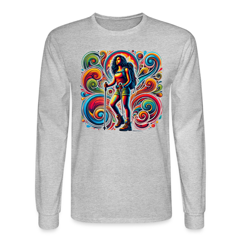 Psychedelic Female 2 Hiker - Unisex Long Sleeve T-shirt - heather gray