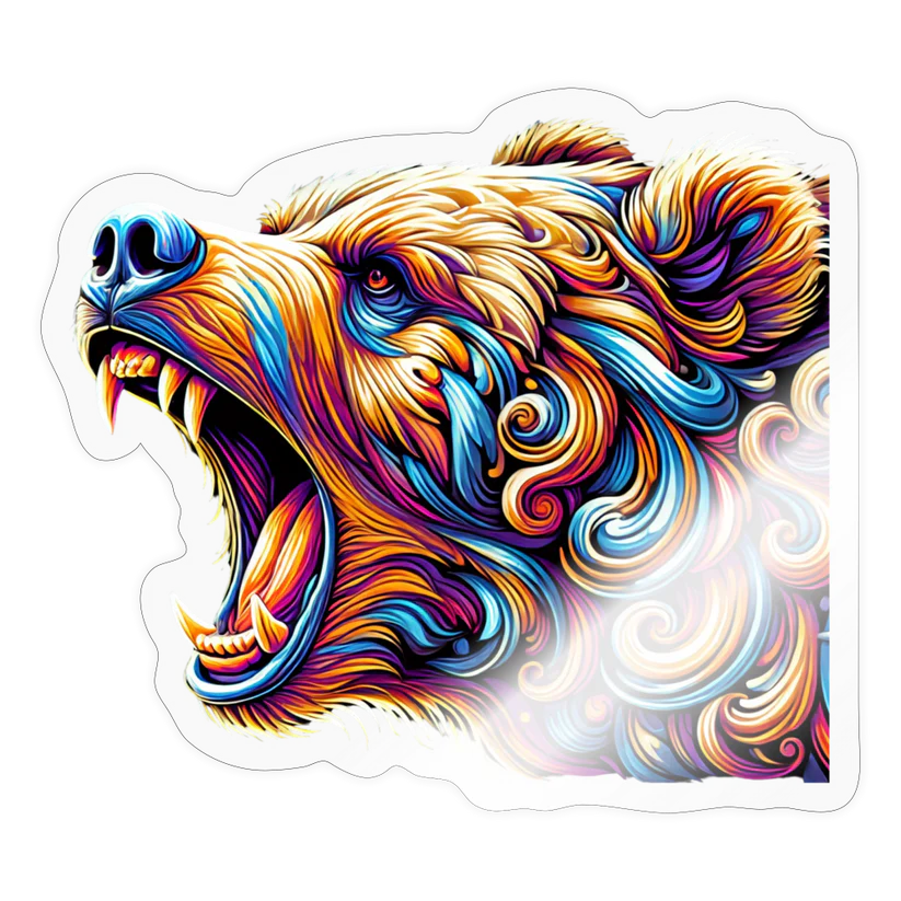 (3) - Psychedelic Bear - 4" Decals (FREE SHIPPING)