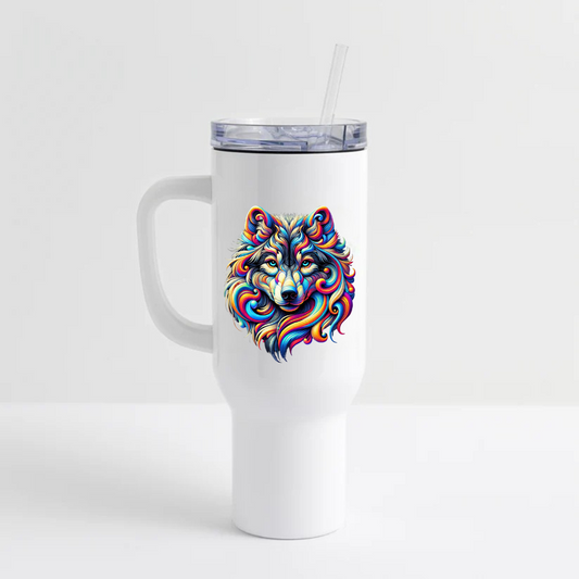 Psychedelic Wolf - 40 oz Travel Tumbler